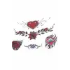 Geçici Kalp Ve Çiçek Figürlü Dövme Tattoo