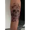 Geçici Kuru Kafa Figürlü Dövme Tattoo