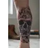 Geçici Kuru Kafa Figürlü Dövme Tattoo