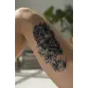 Geçici Kurukafa ve Gül Dövme Tattoo
