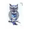 Gerçekçi Geçici Baykuş Dövme Tattoo