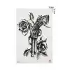 Gerçekçi Geçici Silah ve Gül Dövme Tattoo