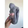 Gri Renk Ayıcık Figürlü Çocuk Peluş Kulaklık