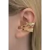Gümüş Renk 14K Altın Kaplama TX Ear Cuff (Tek)