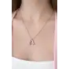 Gümüş Renk A Harf Çelik Kolye