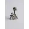 Gümüş Renk Arı Figürlü Cerrahi Çelik Tragus/Kıkırdak Küpe/Piercing (Tek)