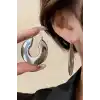 Gümüş Renk Çelik Halka Küpe (Çift)