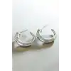 Gümüş Renk Çelik Halka Küpe (Çift)