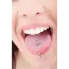 Gümüş Renk Cerrahi Çelik Ucu Toplu Dil Dudak Piercingi  (6MM)