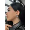 Gümüş Renk Çicek Figürlü Küpe (Çift)
