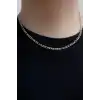 Gümüş Renk Erkek Zincir Çelik Kolye (55cm)