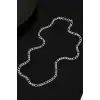 Gümüş Renk Erkek Zincir Çelik Kolye (55cm)