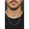 Gümüş Renk Erkek Zincir Çelik Kolye (60cm)