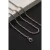 Gümüş Renk Erkek Zincir Çelik Kolye (60cm)