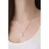 Gümüş Renk F Harf Çelik Kolye