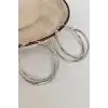Gümüş Renk Halka Küpe (Çift)