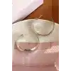 Gümüş Renk Halka Küpe (Çift)