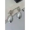 Gümüş Renk İnci Detaylı Küpe (Çift)