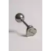 Gümüş Renk Kalp Figürlü Cerrahi Çelik Tragus/Kıkırdak Küpe/Piercing (Tek)