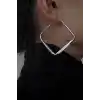 Gümüş Renk Kare Küpe (Çift)