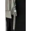 Gümüş Renk Köpek Figürlü İnci Detaylı Çanta Charm/ Anahtarlık