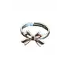 Gümüş Renk Kurdele Figürlü Ayarlanabilir Çelik Yüzük