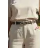 Gümüş Renk Leopar Desenli Kadın Deri Kemer
