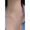Gümüş Renk M Harf Çelik Kolye