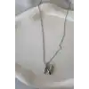 Gümüş Renk N Harf Balon Kolye