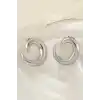 Gümüş Renk Oval Çelik Küpe (Çift)