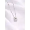 Gümüş Renk Taş Detaylı B Harfli Mini Çelik Kolye