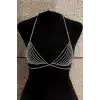 Gümüş Renk Taş Detaylı Bralet Vücut Aksesuarı