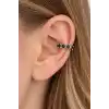 Gümüş Renk Taş Detaylı Çelik Xupıng VİP Earcuff (Çift)