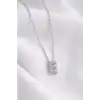 Gümüş Renk Taş Detaylı E Harfli Mini Çelik Kolye