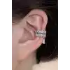 Gümüş Renk Taş Detaylı Ear Cuff (Tek)