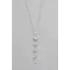 Gümüş Renk Taş Detaylı Y Kolye