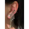 Gümüş Renk Taş Detaylı YSX Ear Cuff Küpe