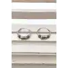 Gümüş Renk Unisex Halka Küpe (Çift)