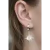Gümüş Renk Yıldız Figürlü Çelik Küpe (Çift)