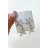 Gümüş Renk Yıldız Figürlü Küpe Set