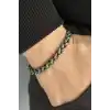 Gümüş Renk Zincir Detaylı Erkek Çelik Bileklik
