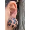 Kahve Renk Leopar Desenli Küpe (Çift)