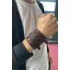 Kahverengi Deri Erkek Bileklik