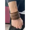Kahverengi Deri Erkek Bileklik