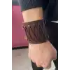 Kahverengi Deri Erkek Bileklik