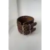 Kahverengi Deri Erkek Bileklik