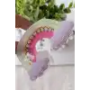 Karışık Renk Gökkuşağı Figürlü Kemik Mandal Toka