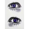 Karışık Renk Göz Figürlü Geçici Dövme Tattoo