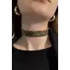 Karışık Renk Leopar Desenli Choker Kolye