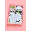 Karışık Renk Panda Figürlü Yapışkanlı Not Kağıdı